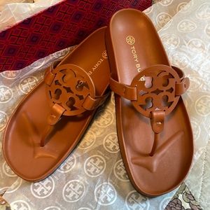NIB Tory Burch Miller Cloud Calf Leather Sandals